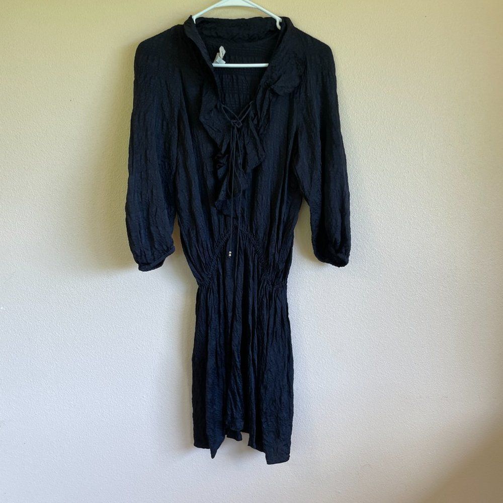 Vanessa Bruno Athe Black Silk Dress Mid Thigh 40